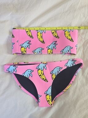 Hoaka X Pony Pink Dolphin & Banana Print Bikini Set - XS
